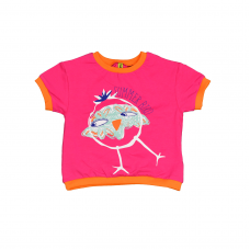 Детская футболка для девочки Smil Розовый цитрус Малиновый 4-5 лет 110641