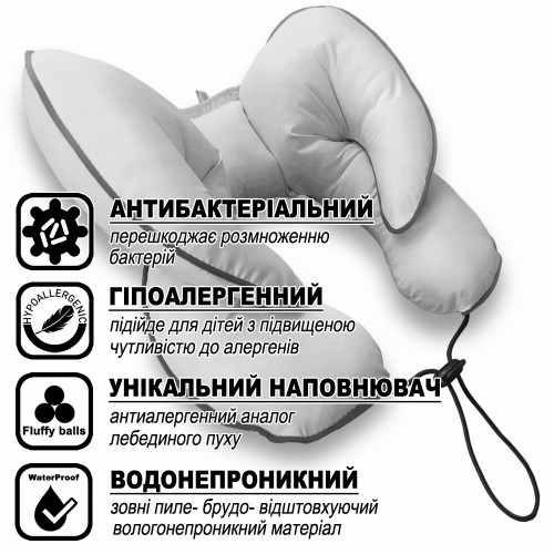 Подушка в коляску и автокресло Ontario Baby Baby Travel Classic Pillow Белый ART-0000647