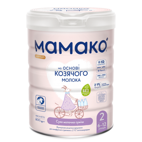 Детская смесь на основе козьего молока Mamako Premium 2 6-12 мес 800 г 1105315