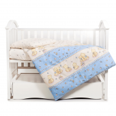 Детское постельное белье в кроватку Twins Comfort Бежевый/Голубой 3 элем 3051-C-015