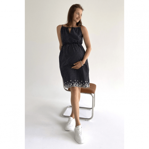 Летнее платье для беременных и кормящих To Be Коттон Темно-синий 4063247