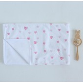 Непромокаемая пеленка для детей ELA Textile&Toys Сердечки Белый/Розовый 100х80 см WRD002H
