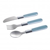 Металлический набор Canpol babies (ложка+вилка+нож), синий