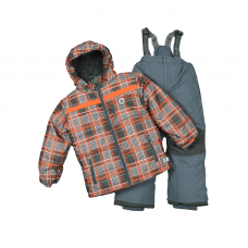 Зимний костюм детский куртка и полукомбинезон Perlimpinpin Серый/Оранжевый от 7 до 8 лет VH238B