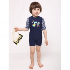 Детский комбинезон для плавания Keyzi Синий/Белый 1,5 года Dino body
