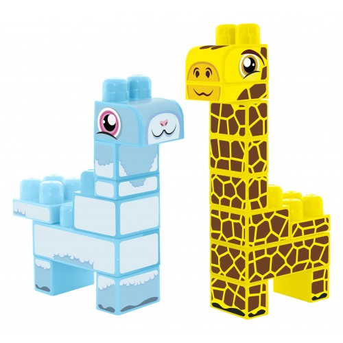 Конструктор Wader Baby Blocks Сафари Жирафа и Лама 41500