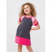 Платье детское Smil Розовый цитрус Серый/Малиновый 4-6 лет 120326