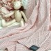 Плед для новорожденных вязаный Маленькая Соня Ромб-Коса Розовый 937179