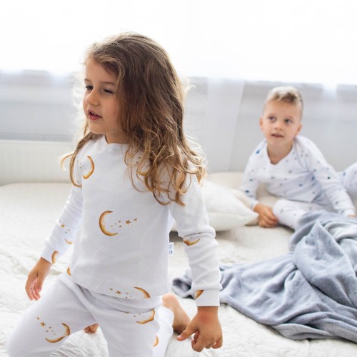 Пижама детская ELA Textile&Toys Радуга 2 - 6 лет Интерлок Белый/Оранжевый PJ001RB