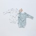 Бодик для новорожденных набор 2 шт ELA Textile&Toys Машинки/Зайчики 0 - 3 лет Интерлок в рубчик Белый/Голубой BS001LSG