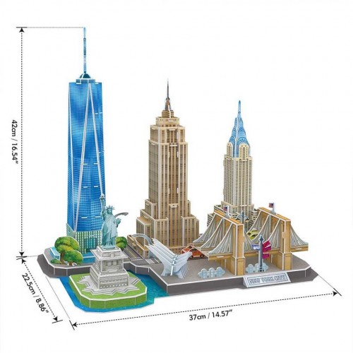 3D пазл CubicFun City Line Нью-Йорк 123 шт MC255h