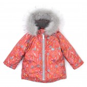 Зимняя куртка парка детская с опушкой ДоРечі Яркая 2 - 5 лет Коралловый 2063