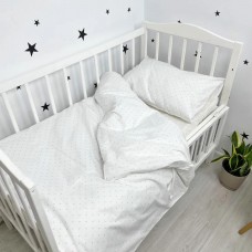 Детское постельное белье в кроватку Oh My Kids Simple Dots Ранфорс Белый ПБ-035-Х