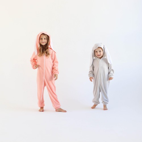 Кигуруми для детей ELA Textile&Toys Зайчик Велюр 1,5 - 8 лет Персиковый KR001PC