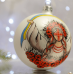 Новогодний шар на елку Santa Shop Берегиня с маками Белый/Красный 10 см 4820001112467