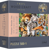 Пазлы фигурные из дерева Trefl 500+1 Дикие кошки в джунглях 501 шт 20152