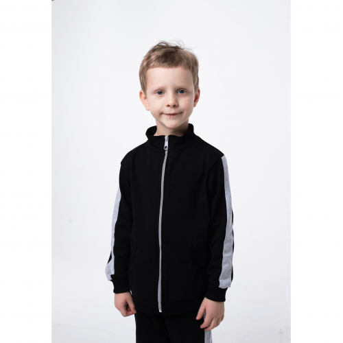 Детский спортивный костюм для мальчика из двунитки Vidoli от 7 до 8 лет Черный В-20630W