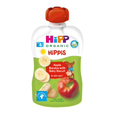 Детское пюре органическое фруктовое HiPP HiPPiS Pouch Яблоко Банан с печеньем 100 г 8508