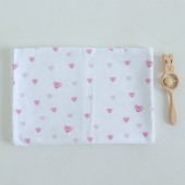 Фланелевая пеленка для детей ELA Textile&Toys Сердечки Белый/Розовый 100х80 см DF001H