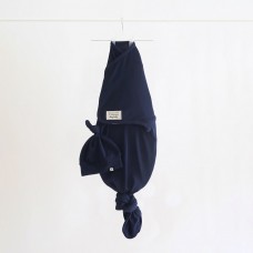 Евро пеленка кокон на липучках и шапка для новорожденных Magbaby Каспер безразмерная Темно-синий 100195
