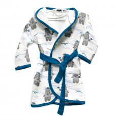 Детский муслиновый халат Embrace Голубой/Серый от 7 до 10 лет halat023_7-10