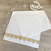 Полотенце для крещения BetiS Фантастика-1 Махра Белый/Золотой 50х90 см 27687151