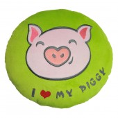 Декоративная подушка Тигрес I love my piggy 34х34 см Розовый/Зеленый ПД-0253