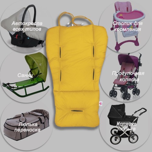 Матрасик в коляску и автокресло Ontario Baby Universal Premium Звезды розовые Желтый ART-0000157-10