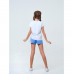 Летний костюм для девочки футболка и шорты Smil Лазурный берег Белый/Голубой 2-6 лет 113262