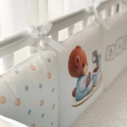 Детское постельное белье и бортики в кроватку Маленькая Соня  Art Design  Baby Teddy голубой Голубой/Бежевый 0239107