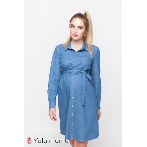 Платье для беременных и кормящих Юла мама Vero Голубой DR-10.032