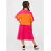 Детская футболка для девочки Smil Розовый цитрус Оранжевый/Малиновый 7-10 лет 110644