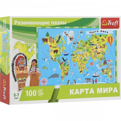 Пазлы Trefl Карта мира 100 шт 15527