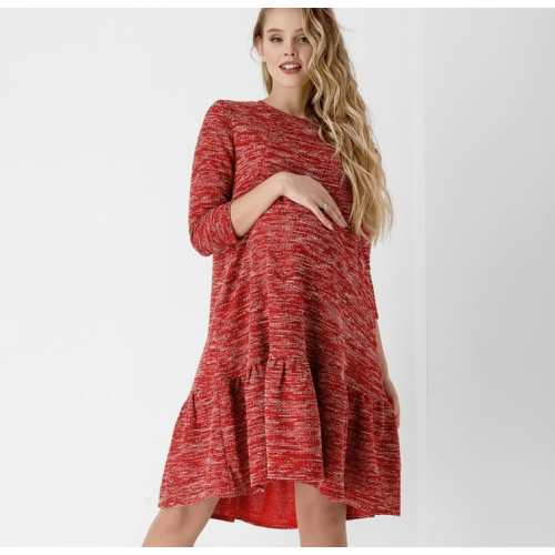Платье Dianora для беременных и кормящих мам красный меланж 1858 0000