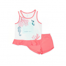 Пижама для девочки Smil Белый/Розовый от 7 до 8 лет 104479