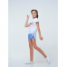 Летний костюм для девочки футболка и шорты Smil Лазурный берег Белый/Голубой 2-6 лет 113262