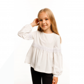 Детская блузка для девочки Vidoli Молочный от 9 до 11 лет G-22952W_milk