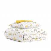 Детское постельное белье в кроватку Cosas 110х140 см Белый/Желтый RainbowStarYellow_Starfall_140