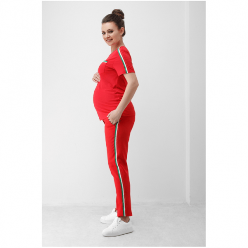 Штаны для беременных Dianora с лампасами Красный 1818 0629