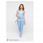 Штаны для беременных Юла мама Melani Бело-голубой TR-20.013