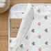 Непромокаемая пеленка для детей Маленькая Соня Сердечки серо-пудровые 50х80 см Пудровый/Серый 115358