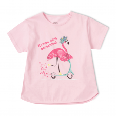 Футболка для девочки Krako Фламинго Розовый от 2 до 6 лет 2017T21