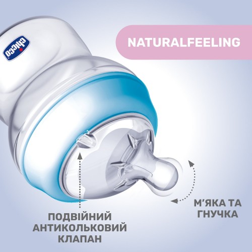 Бутылочка для кормления Chicco Natural Feeling 250 мл Голубой 81323.20