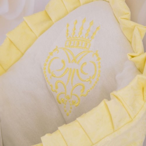 Демисезонный конверт-одеяло с поясом резинкой Бетис Корона жакард Желтый 27082182 85х85 см