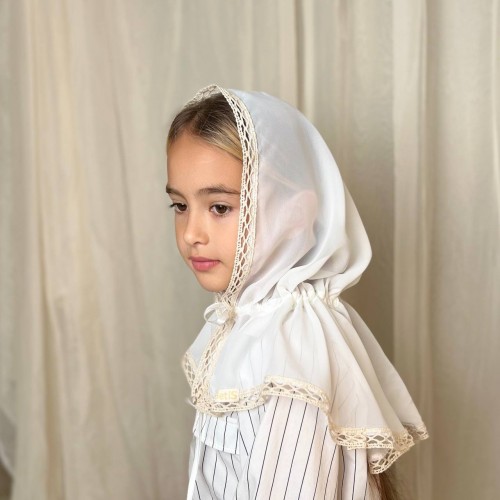 Церковный платок для девочки BetiS Натюрель-2 Шифон Молочный 60х90 см 27683757