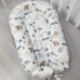 Кокон для новорожденных Oh My Kids Soft OMK Light Grey Сатин Белый/Бежевый Кокос 2 см КК-237-ОМК