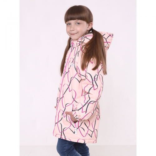 Демисезонная куртка для девочки JOIKS Сердечки Розовый 4-6 лет EW-09