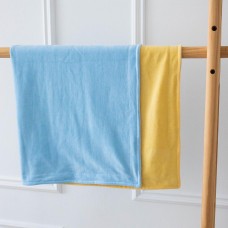 Велюровый плед для новорожденных ELA Textile&Toys Велюр Желтый/Голубой 100х80 см BLV001YB