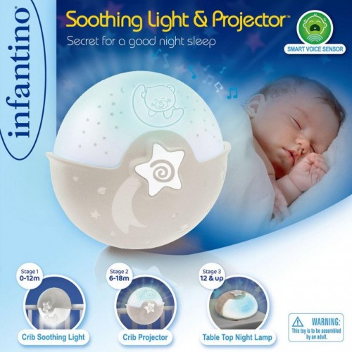 Музыкальный ночник для новорожденных Infantino Спокойные сны Серый 004909I