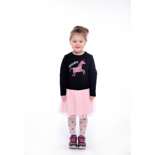 Детское платье для девочки Vidoli от 3.5 до 5.5 лет Черный/Розовый G-21889W